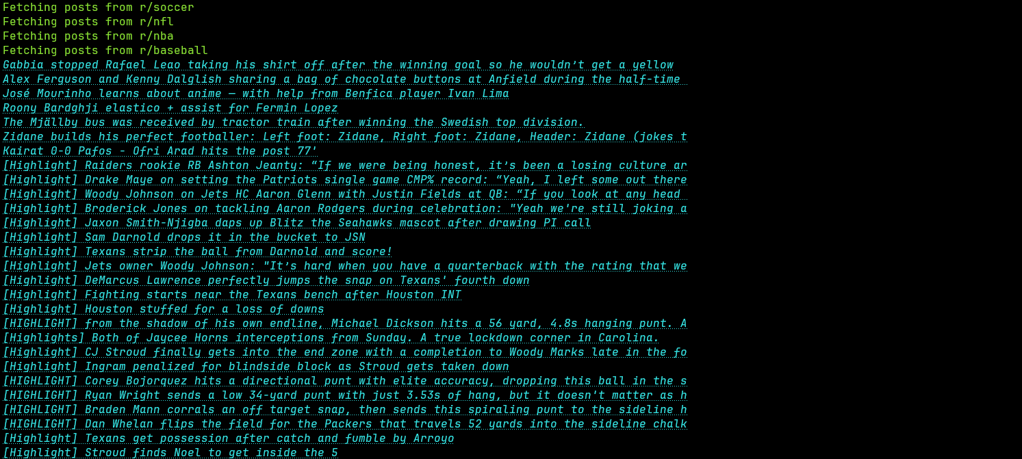 Highlight project: styling the output